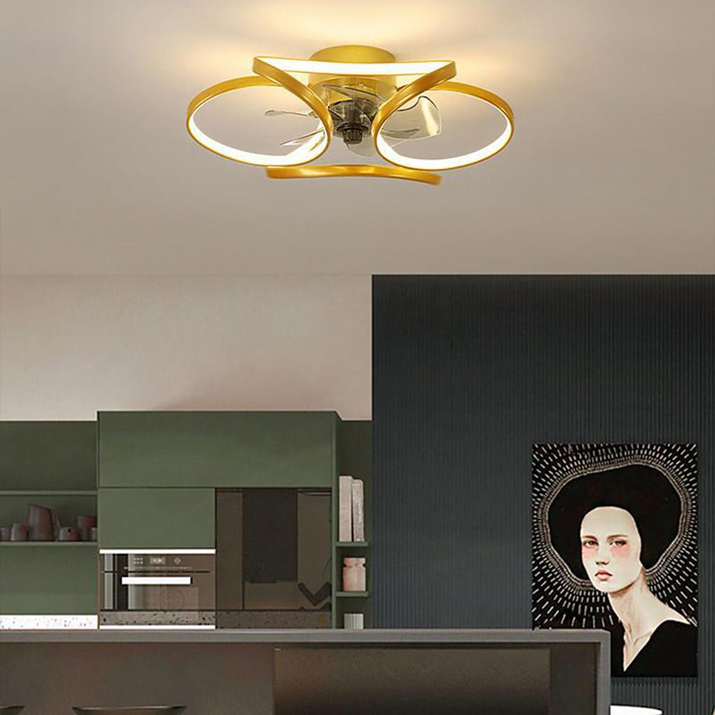 Modern Ceiling Fan with Lights | Ceiling Fans with Remote Control | Elegant Ceiling Fan Fixture | LED Flush Mount Ceiling Fan | Stylish Home Ceiling Fans - Zardee-1