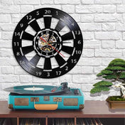 Dartboard Wall Clock | Vinyl Sports Clock | Silent Quartz Movement | Retro Home Decor | Unique Gift for Sports Lovers - Zardee-2