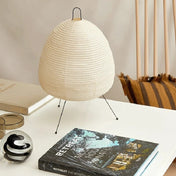 Japanese Rice Paper Table Lamp | LED Desk Light | Artistic Bedroom Lamp | Modern Living Room Fixture | Unique Home Decor Light - Zardee-4