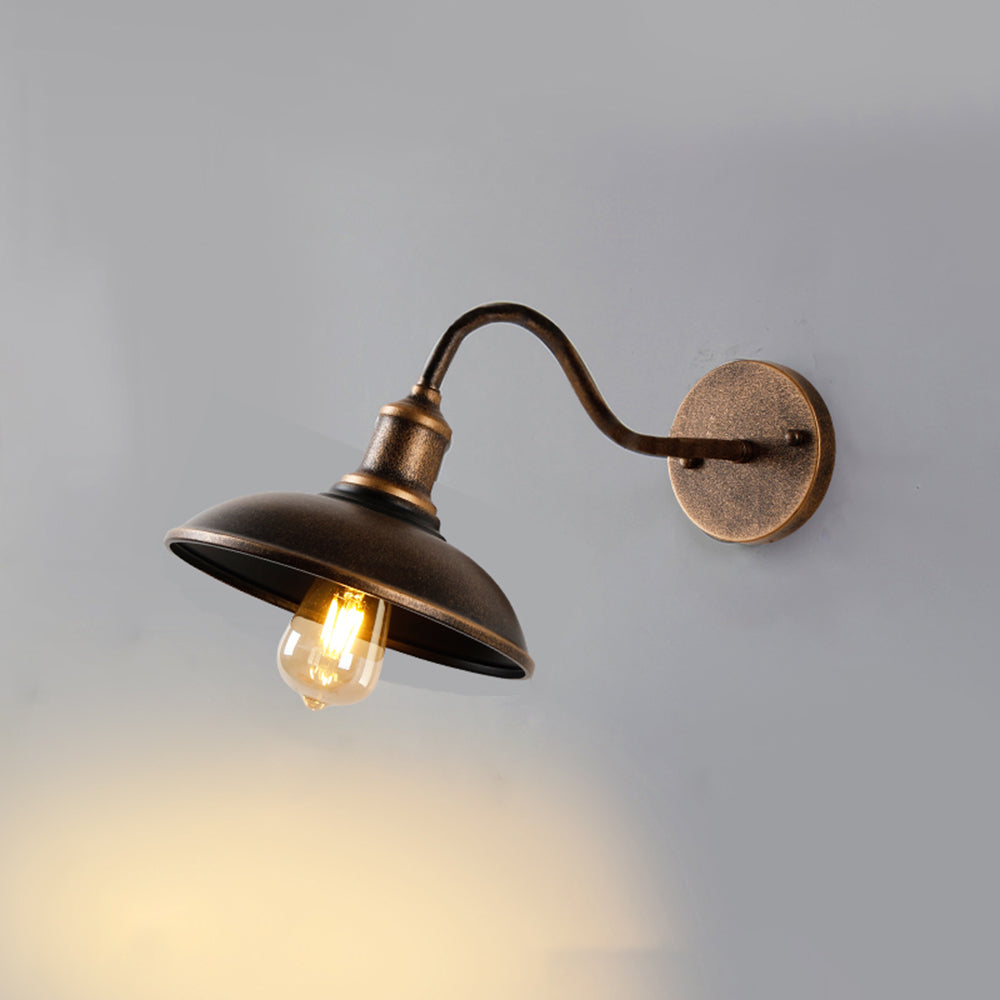 Variant image for Rustic Outdoor Wall Lamp | Antique Brass Outdoor Light Fixtures | Waterproof Outside Lights | Vintage Bowl-Shaped Lantern | IP65 Rated Outdoor Lamp - Zardee-4