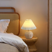 Nordic Rattan Table Lamp | LED Bedside Lamp | Modern Bedroom Light | Stylish Nightstand Fixture | USB Plug-in Lamp - Zardee-5