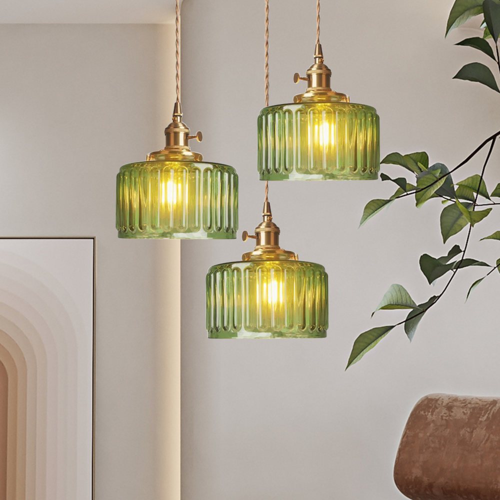 Vintage Crystal Pendant Light | Elegant Glass Pendant Lighting | Adjustable Height Hanging Lights | Warm Ambient Fixture | Classic Cylinder Design - Zardee-4