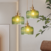 Vintage Crystal Pendant Light | Elegant Glass Pendant Lighting | Adjustable Height Hanging Lights | Warm Ambient Fixture | Classic Cylinder Design - Zardee-4