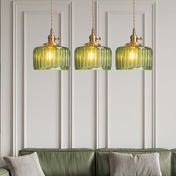 Vintage Crystal Pendant Light | Elegant Glass Pendant Lighting | Adjustable Height Hanging Lights | Warm Ambient Fixture | Classic Cylinder Design - Zardee-6