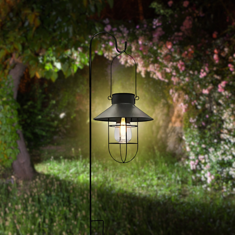 Solar Hanging Lantern | Vintage Outdoor Light | Weather-Resistant Garden Lantern | Solar-Powered Decorative Fixture | Cozy Atmosphere Light - Zardee-1