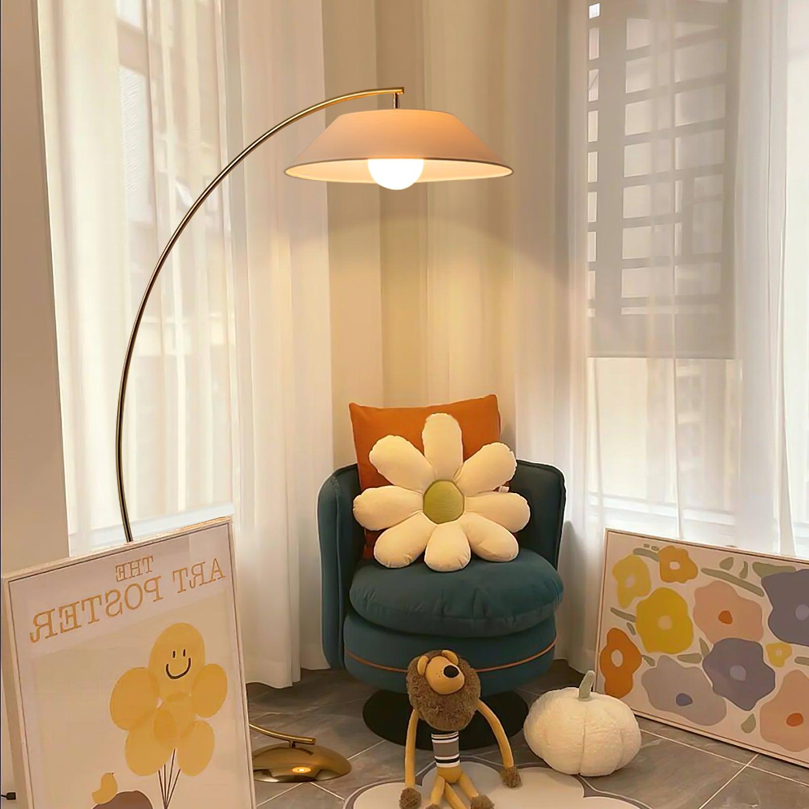 Modern Floor Lamp for Living Room | Stylish Standing Lamp | Arc Floor Lamp Design | Elegant Reading Light | Cozy Bedroom Fixture - Zardee-2
