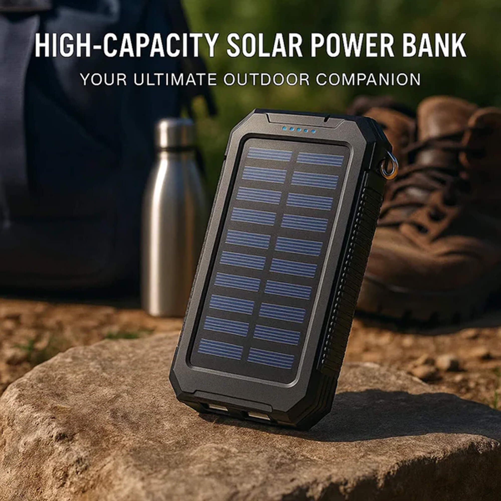 500000mAh Waterproof Solar Power Bank | Dual USB Portable Charger for Outdoor Adventures 9