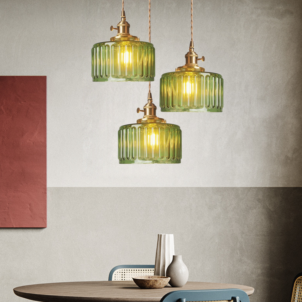Vintage Crystal Pendant Light | Elegant Glass Pendant Lighting | Adjustable Height Hanging Lights | Warm Ambient Fixture | Classic Cylinder Design - Zardee-5