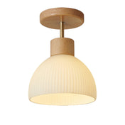 Ailse | Contemporary Flush Mount Ceiling Light Fixture in Wood, Iron, and Glass 4