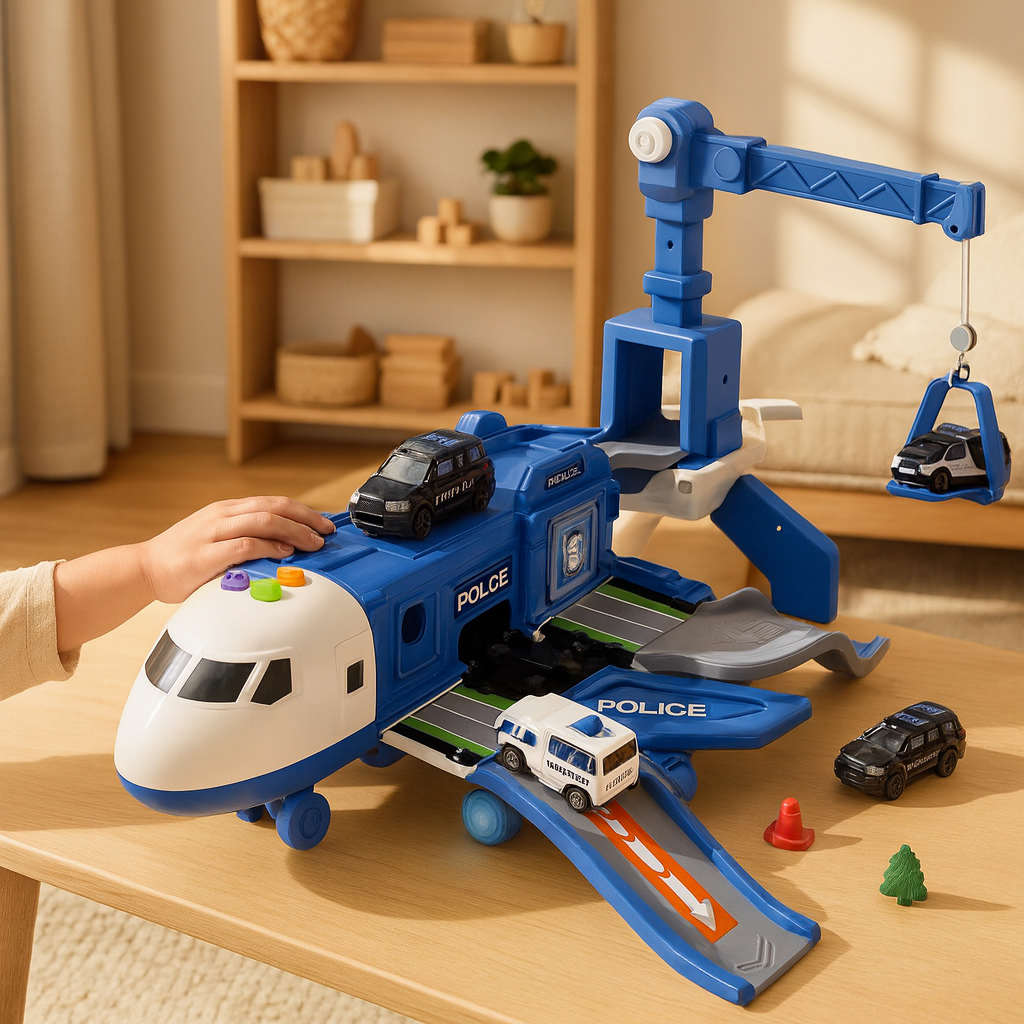 Airplane Adventure Playset with Vehicles and Crane – Educational Creative Toy for Kids 0