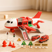 Airplane Adventure Playset with Vehicles and Crane – Educational Creative Toy for Kids 2