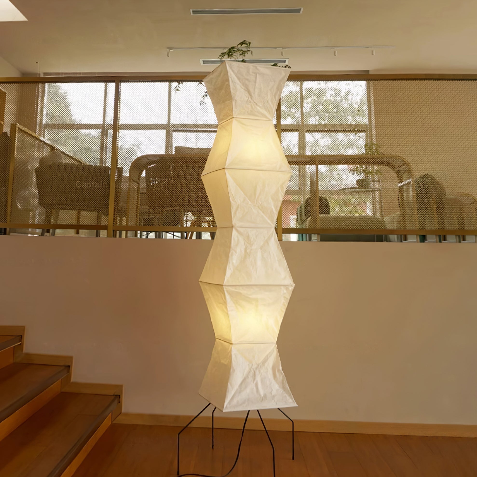 Modern Floor Lamp | Minimalist Standing Lamp | Elegant Floor Lamps for Living Room | Stylish Lighting Fixture | Rice Paper Lamp - Zardee-4