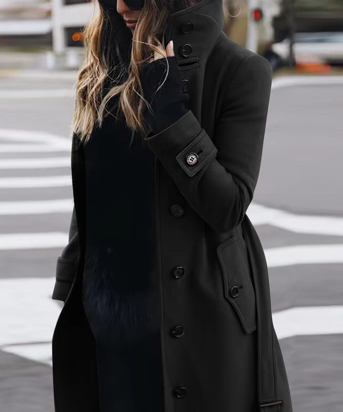 Amelia | Women's Double-Breasted Wool Coat with High Collar for Winter 1