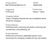 BowLift Portable Electric Nail Drill with 45000RPM Speed and Rechargeable Battery for Professional Nail Care 5