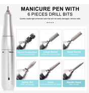 BowLift Portable Electric Nail Drill with 45000RPM Speed and Rechargeable Battery for Professional Nail Care 6