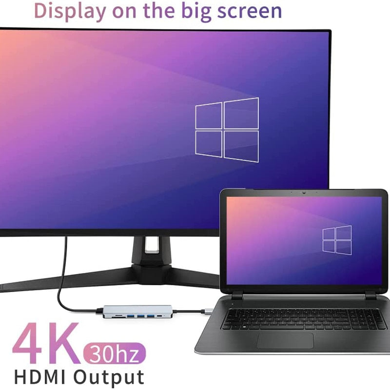 BowLift Thunderbolt 3 USB-C Hub with HDMI and SD/TF Reader for MacBook Air M1 & iPad Pro 6