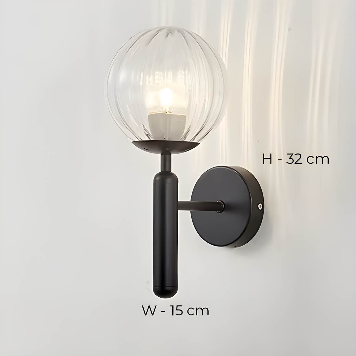 Handcrafted Glass Wall Light | Mid-Century Wall Sconces | Elegant LED Wall Lamp | Contemporary Bathroom Wall Lights | Stylish Glass Fixture - Zardee 1