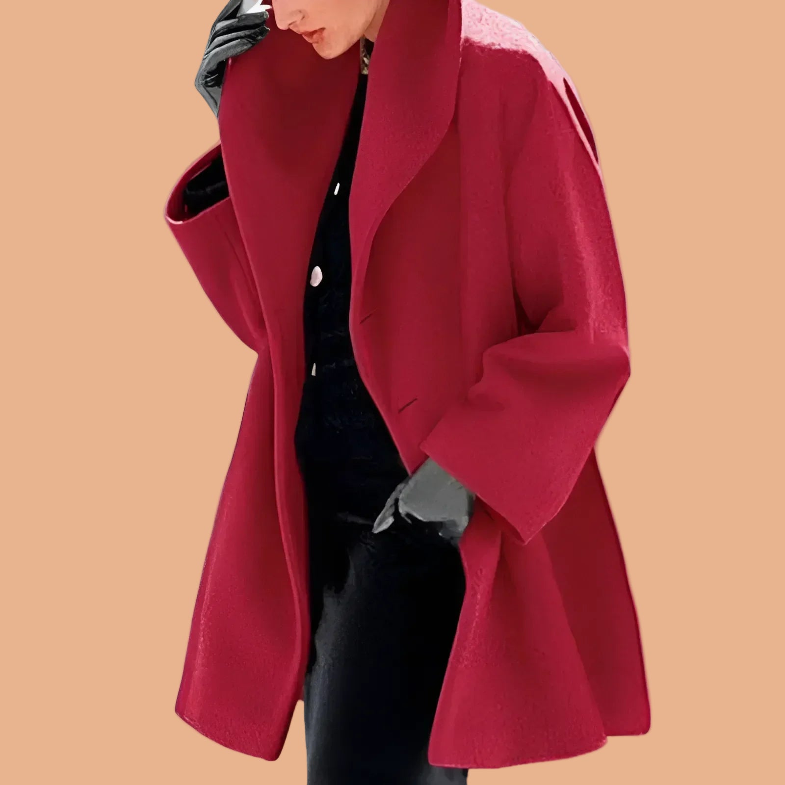 Chic Oversized Winter Coat for Women with Elegant Wide Collar 1