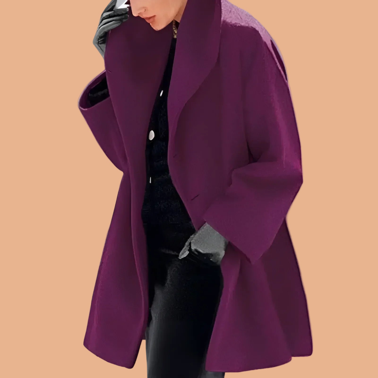 Chic Oversized Winter Coat for Women with Elegant Wide Collar 2