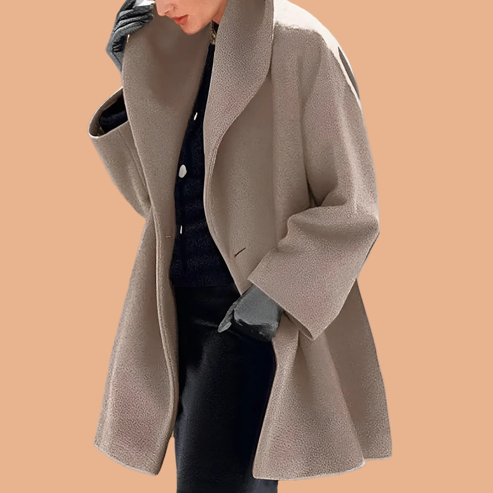 Chic Oversized Winter Coat for Women with Elegant Wide Collar 3