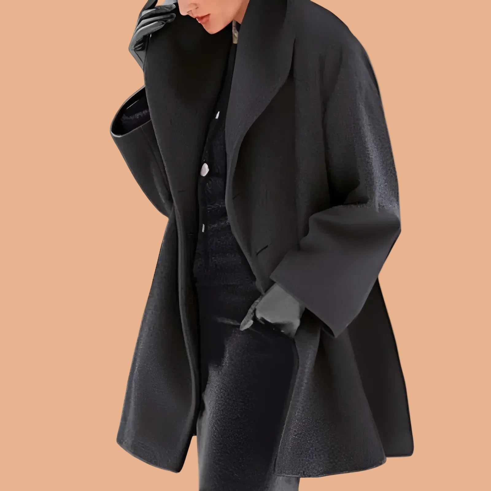 Chic Oversized Winter Coat for Women with Elegant Wide Collar 4