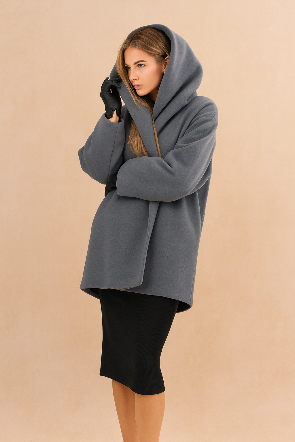 Chic Oversized Winter Coat for Women with Elegant Wide Collar 5