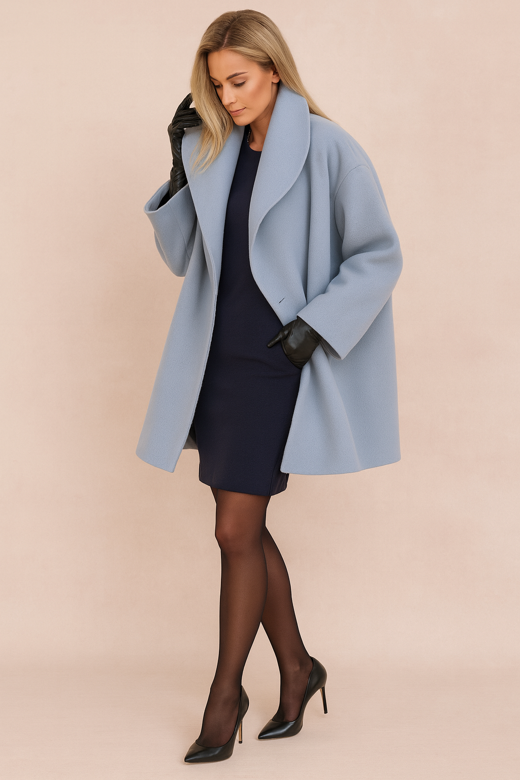 Chic Oversized Winter Coat for Women with Elegant Wide Collar 6
