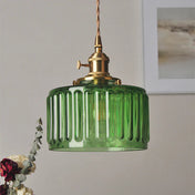 Variant image for Vintage Crystal Pendant Light | Elegant Glass Pendant Lighting | Adjustable Height Hanging Lights | Warm Ambient Fixture | Classic Cylinder Design - Zardee-1