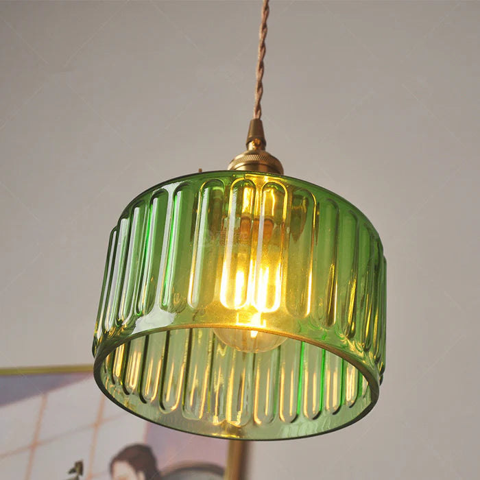Vintage Crystal Pendant Light | Elegant Glass Pendant Lighting | Adjustable Height Hanging Lights | Warm Ambient Fixture | Classic Cylinder Design - Zardee-2