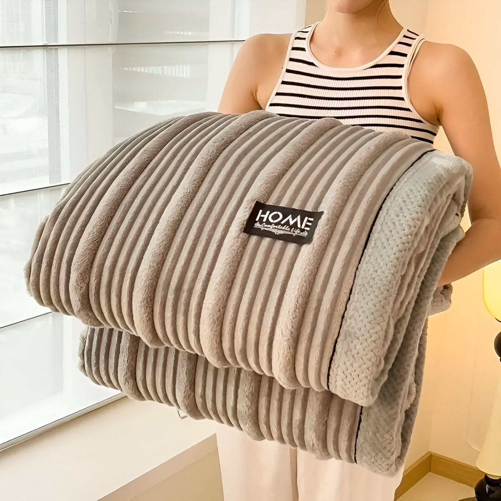 Cozy Plush Ribbed Blanket for Sofa and Bed – Ultimate Warmth and Comfort 1