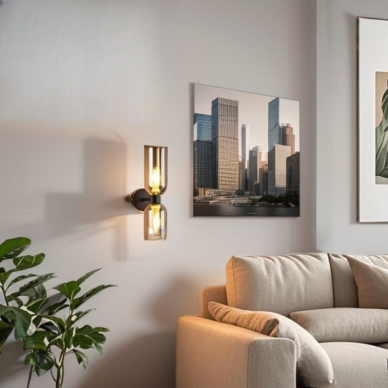 Double Head Wall Light | Modern Glass Sconce | Energy-Efficient Wall Lamp | Stylish Lighting Fixture | Contemporary Home Decor - Zardee 3