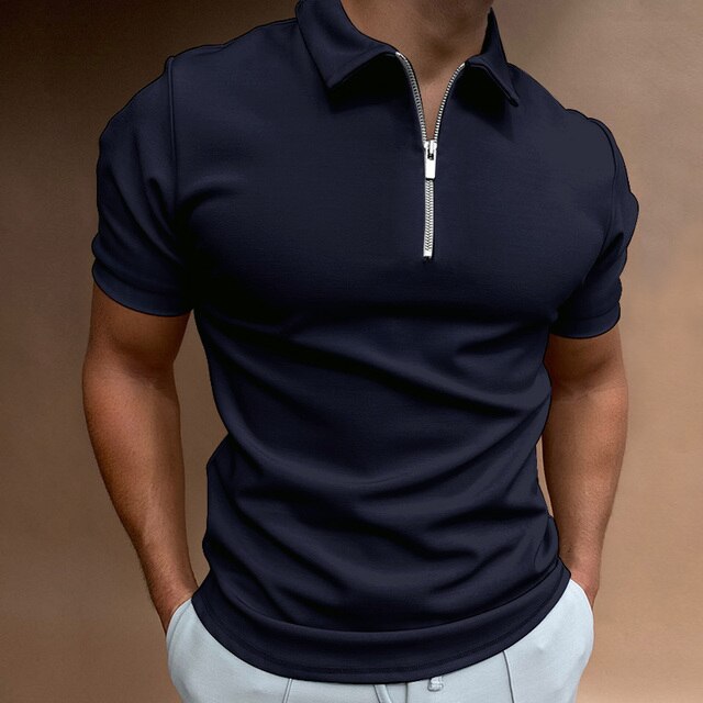 Edwin | Modern Men's Polo Shirt with Zipper Detail for Casual Style 2