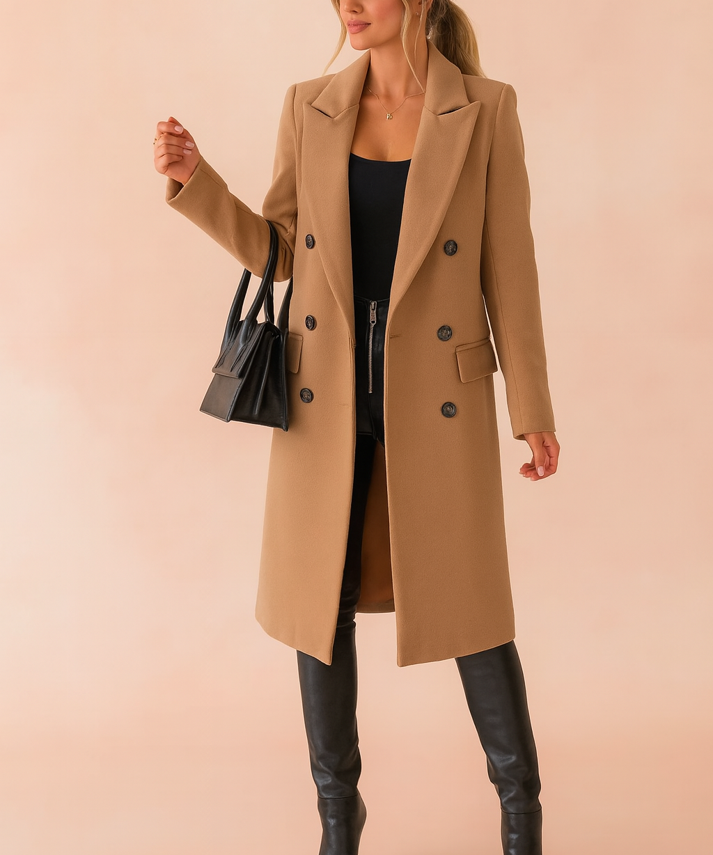 Elegant Double-Breasted Winter Coat for Women | Stylish Business Outerwear 0