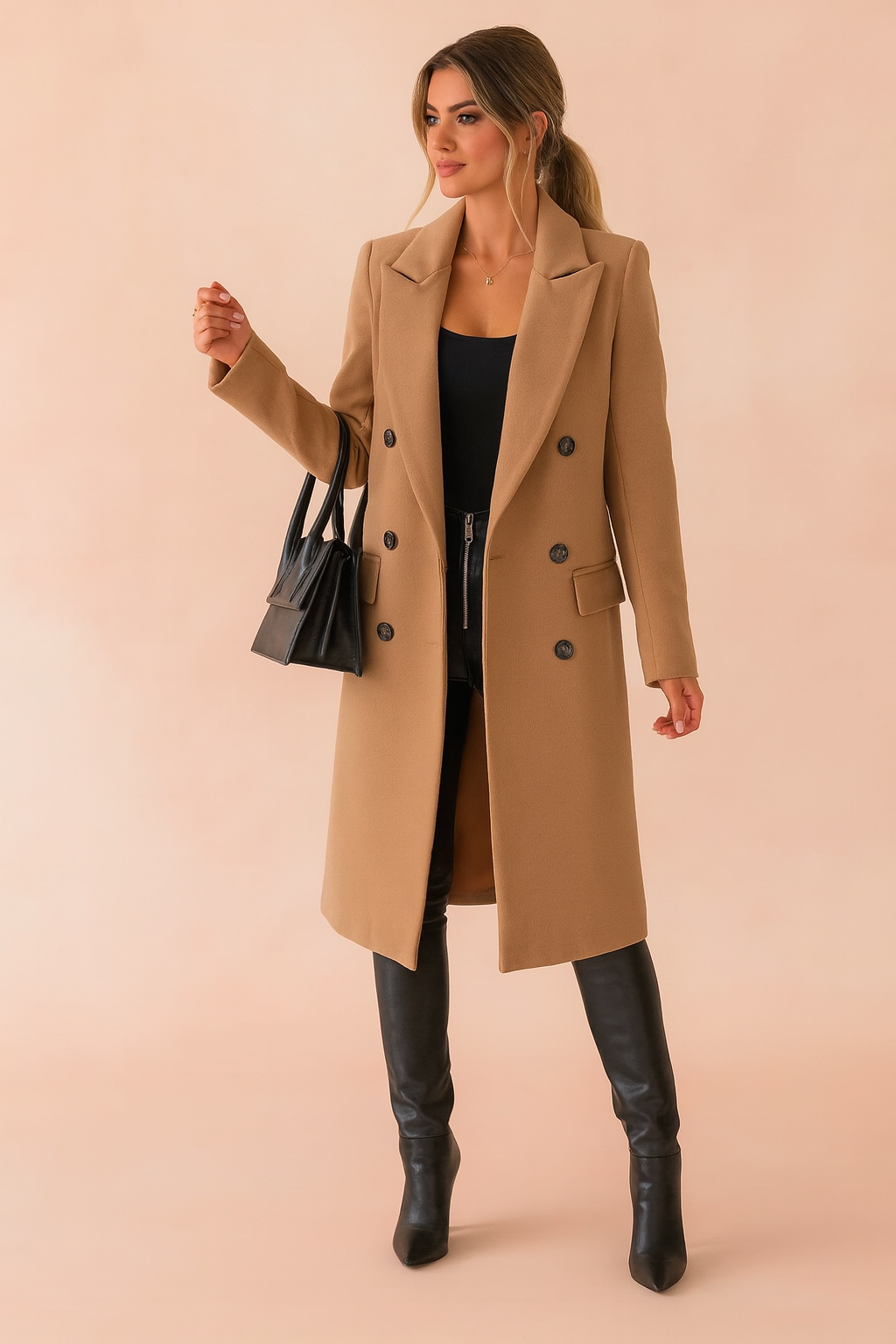 Elegant Double-Breasted Winter Coat for Women | Stylish Business Outerwear 0