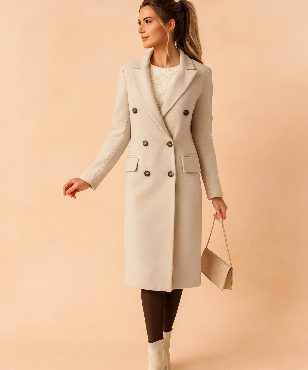 Elegant Double-Breasted Winter Coat for Women | Stylish Business Outerwear 1