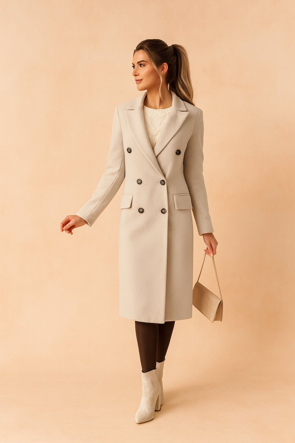 Elegant Double-Breasted Winter Coat for Women | Stylish Business Outerwear 1