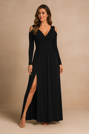 Elora | Elegant Long Sleeve Maxi Dress for Women - Perfect for Special Occasions 1