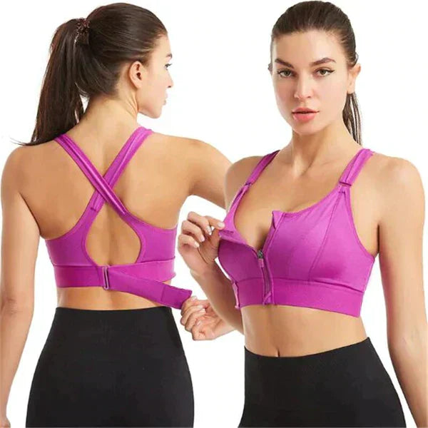 FitnessFlex | Stylish and Comfortable Sports Bra with Front Zipper for Active Women 0