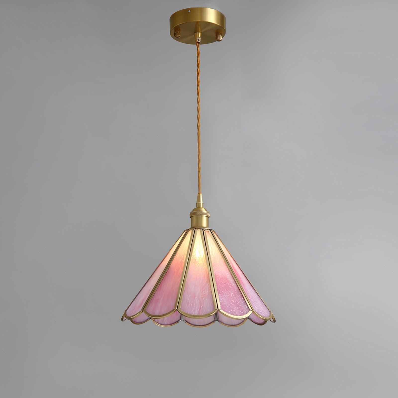 Stained Glass Pendant Light | Kitchen Pendant Lighting | Adjustable Hanging Lights | Nordic Style Fixture | Indoor Brass Lighting - Zardee 1