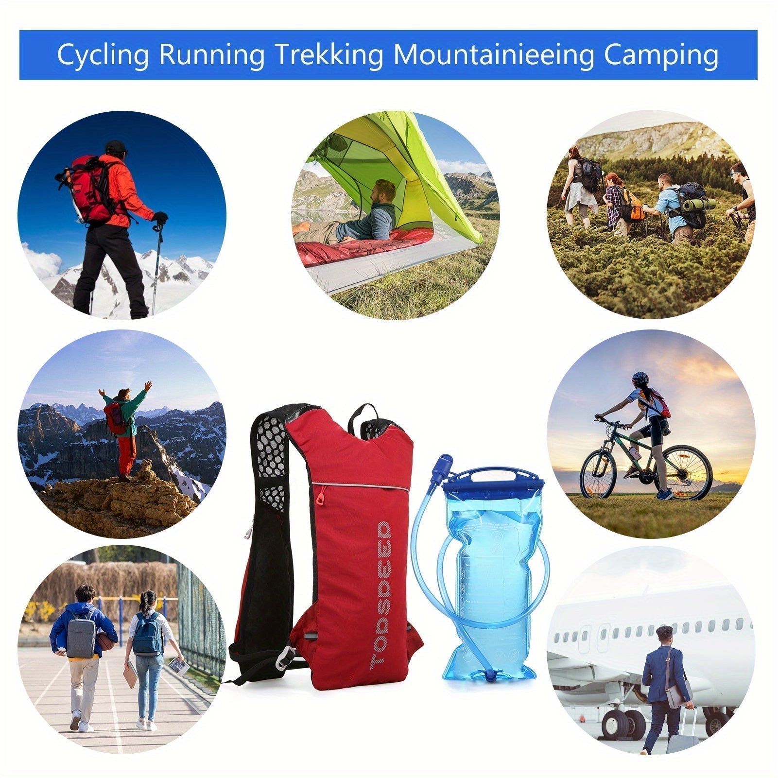 HydroPack | Lightweight Hiking Backpack with 2L Water Bladder for Outdoor Hydration 7