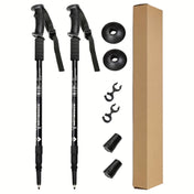 Lightweight Adjustable Aluminum Hiking Poles with Shock Absorption for Enhanced Stability 0