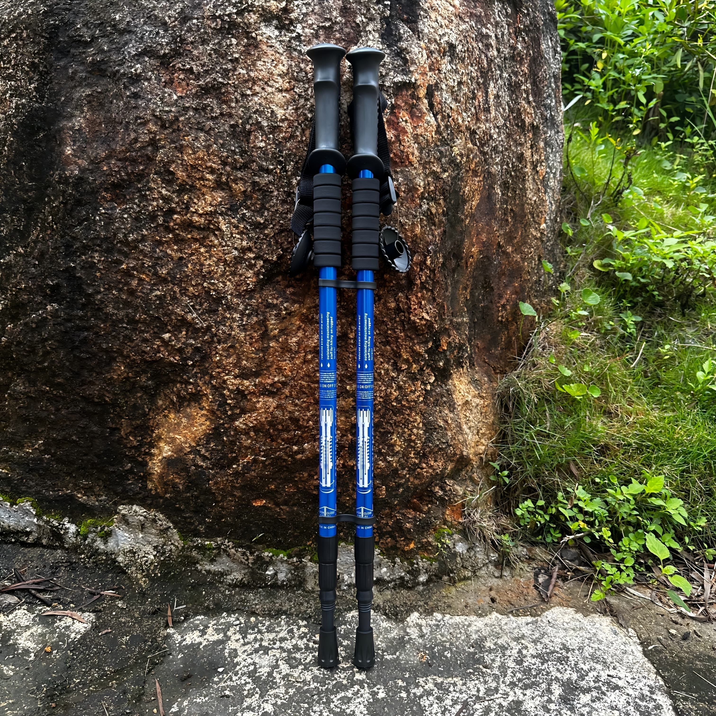 Lightweight Adjustable Aluminum Hiking Poles with Shock Absorption for Enhanced Stability 2