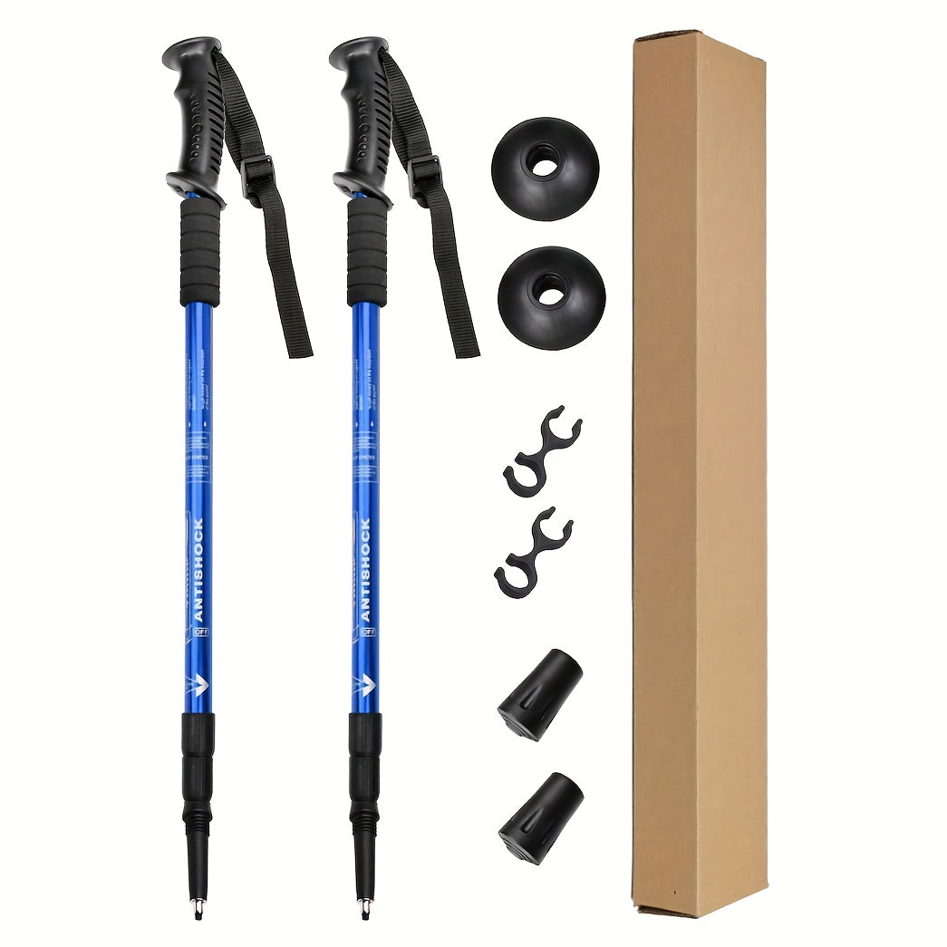 Lightweight Adjustable Aluminum Hiking Poles with Shock Absorption for Enhanced Stability 5