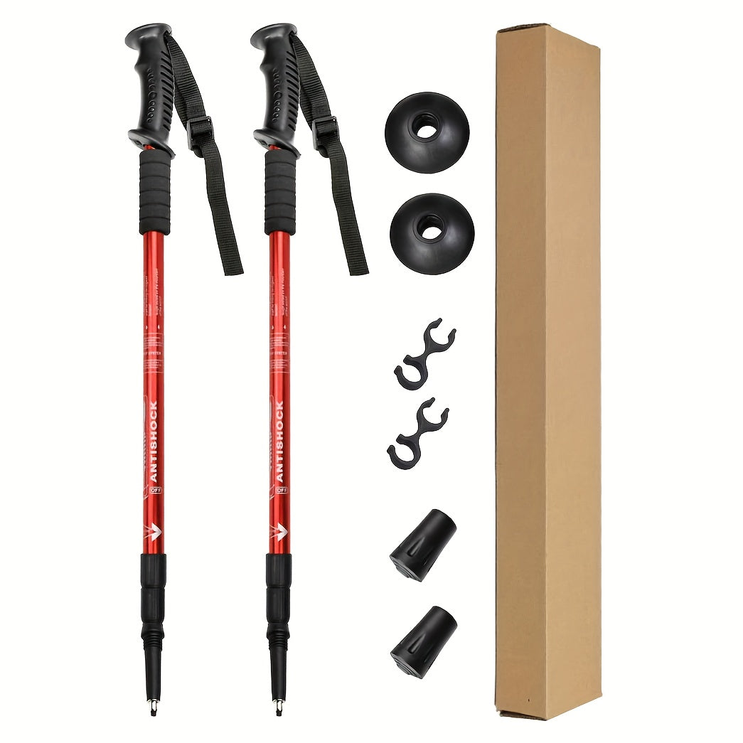 Lightweight Adjustable Aluminum Hiking Poles with Shock Absorption for Enhanced Stability 7