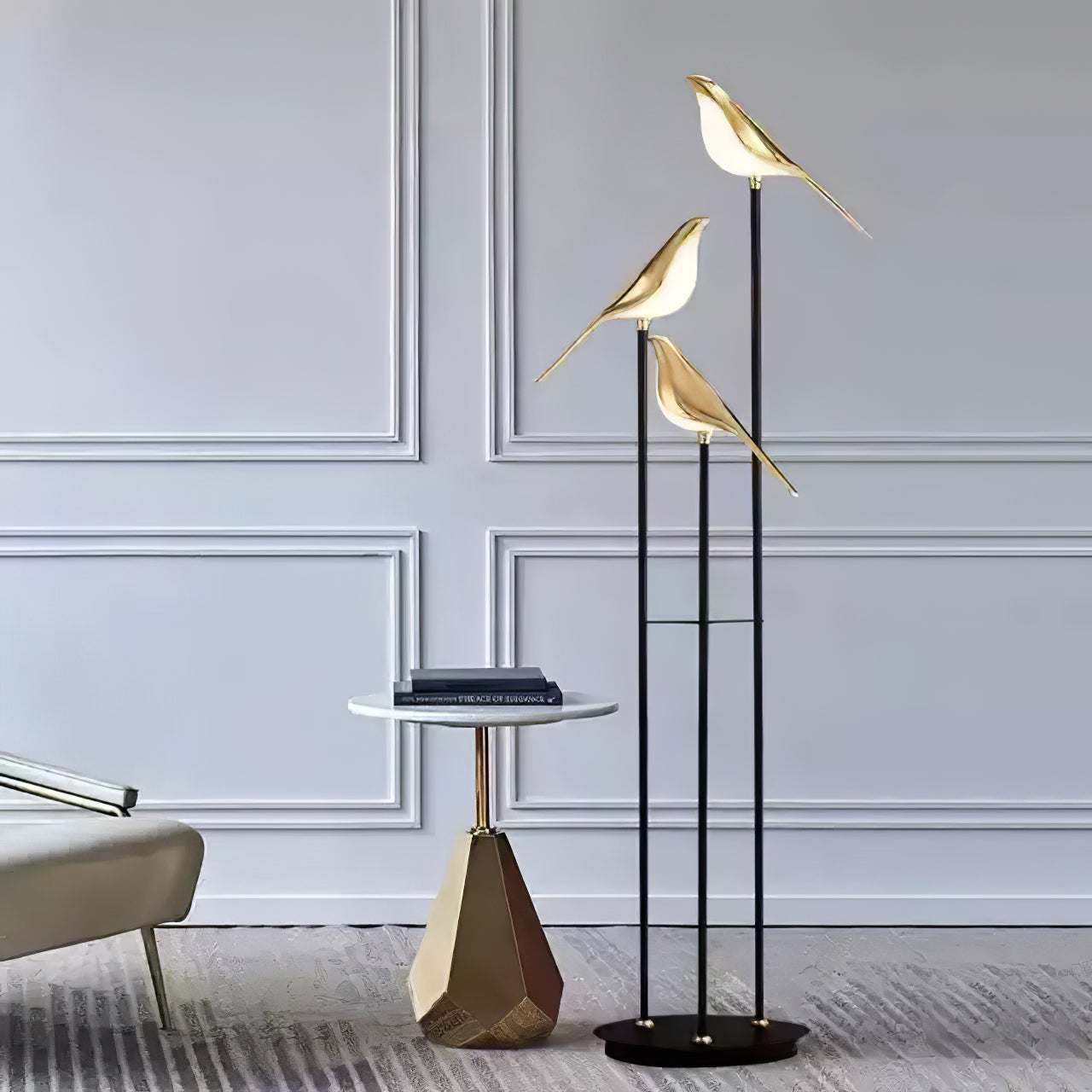 Black Floor Lamp Modern | LED Standing Lamp | Elegant Floor Lamps for Living Room | Minimalist Lighting Fixture | Stylish Home Decor - Zardee-1