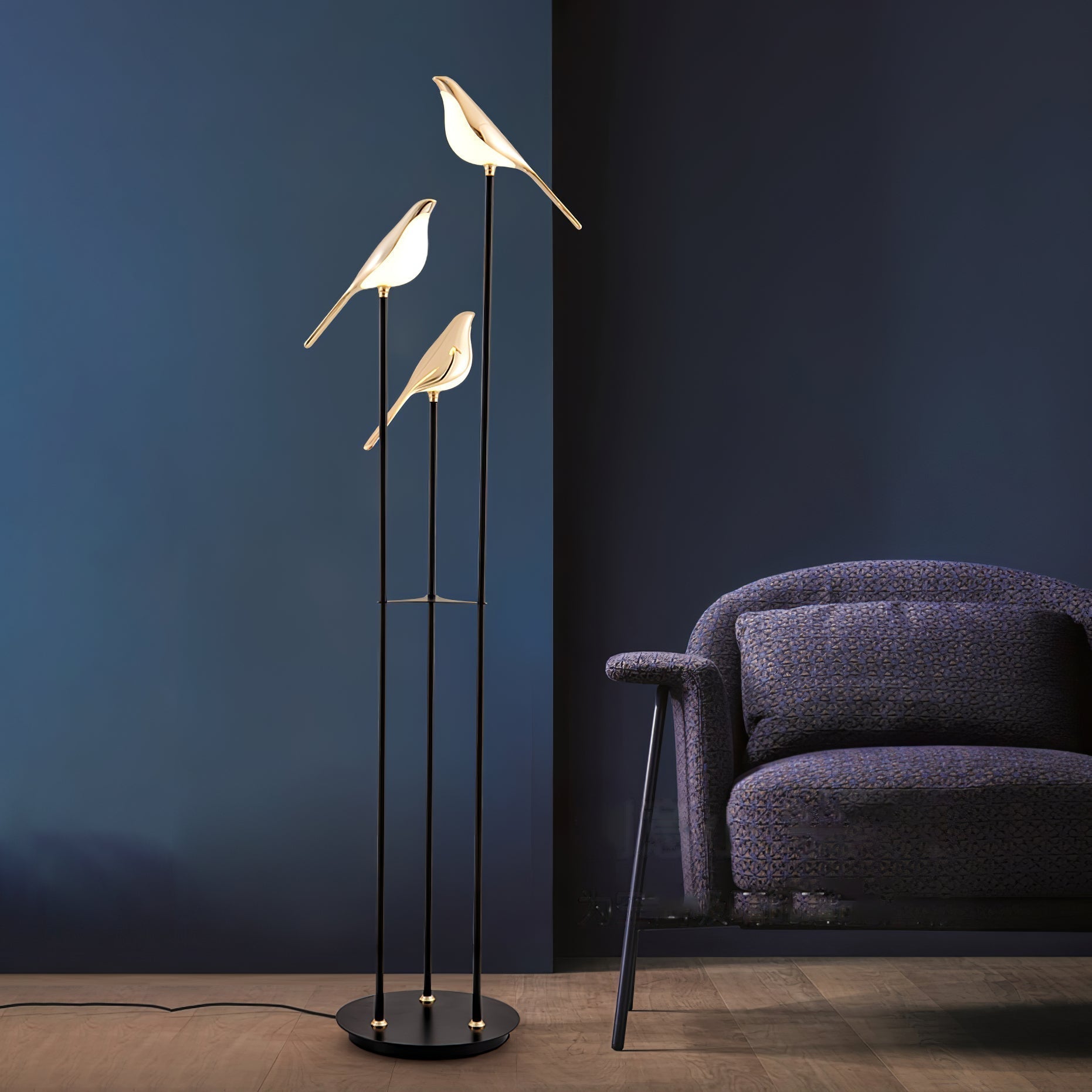 Black Floor Lamp Modern | LED Standing Lamp | Elegant Floor Lamps for Living Room | Minimalist Lighting Fixture | Stylish Home Decor - Zardee-2