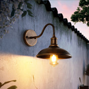 Rustic Outdoor Wall Lamp | Antique Brass Outdoor Light Fixtures | Waterproof Outside Lights | Vintage Bowl-Shaped Lantern | IP65 Rated Outdoor Lamp - Zardee-5
