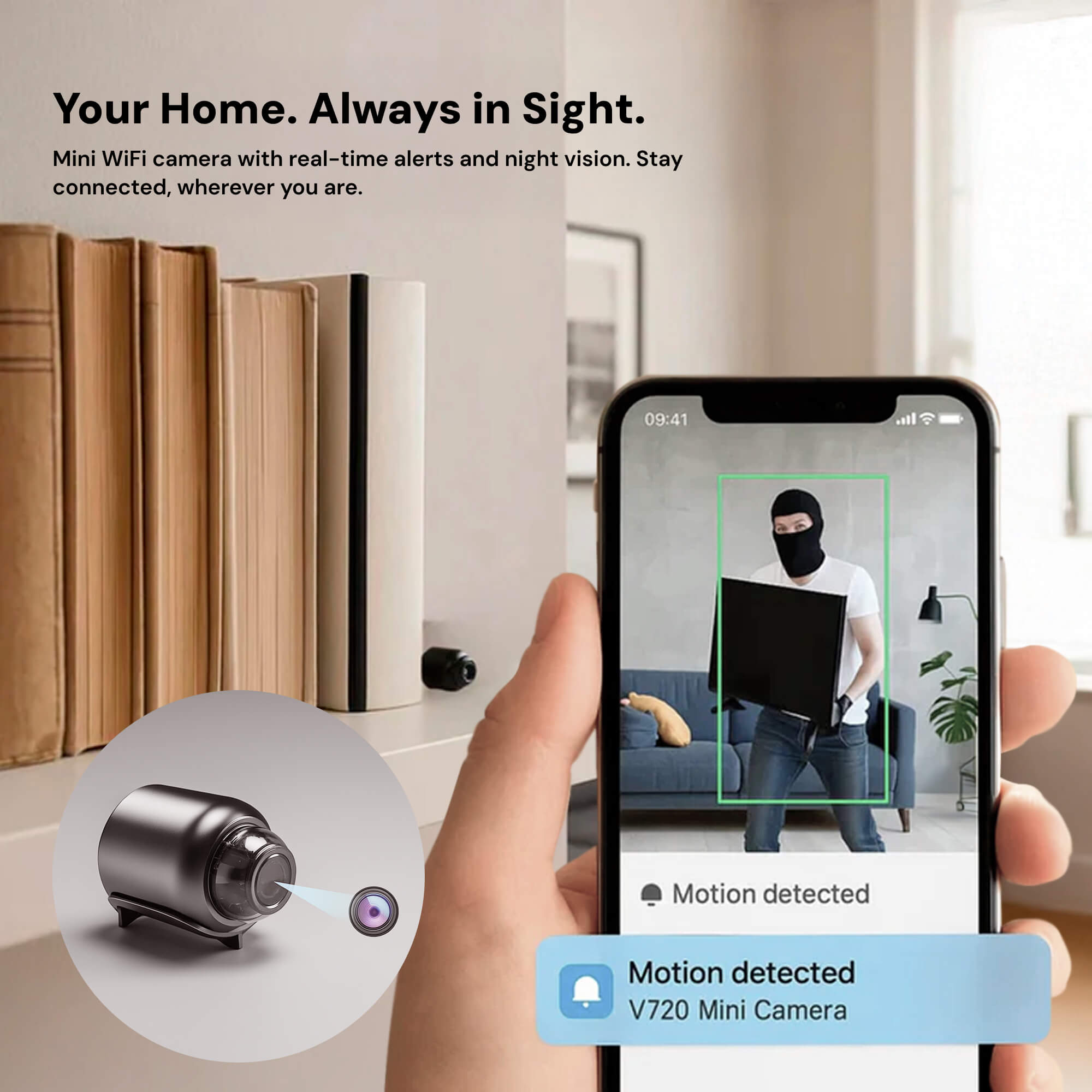 Mini Wireless Spy Camera with Audio for Discreet Home Monitoring 1