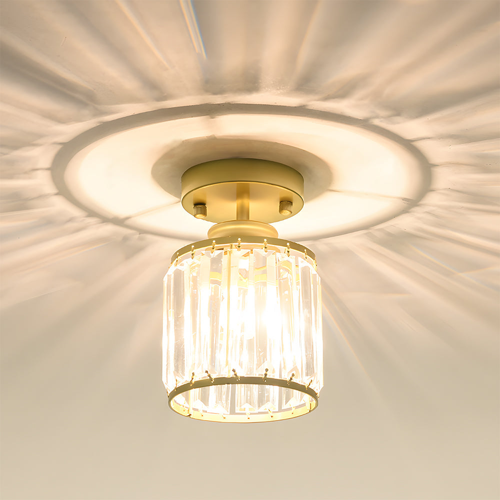 Modern Crystal Ceiling Light | Semi Flush Mount Ceiling Fixture | Elegant Hallway Lamp | Contemporary Lighting | Stylish Home Decor - Zardee 2