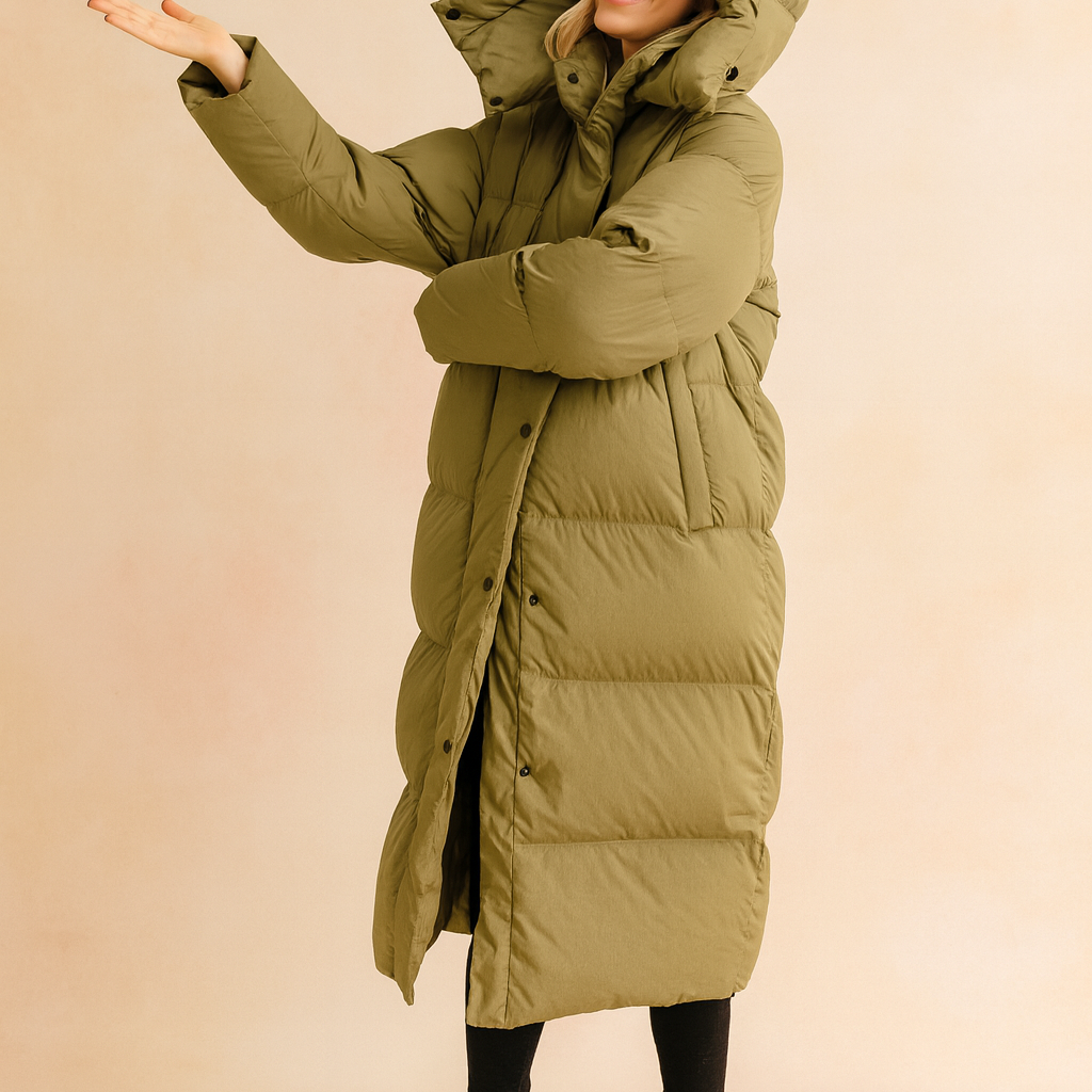 Monika | Stylish Long Quilted Winter Jacket with Hood for Women 0